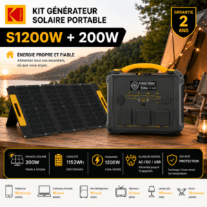 Kit Générateur Solaire S1200W + 200W Panneaux