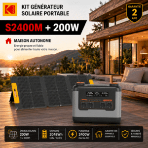 Kit Générateur Solaire S2400W + 200W Panneaux