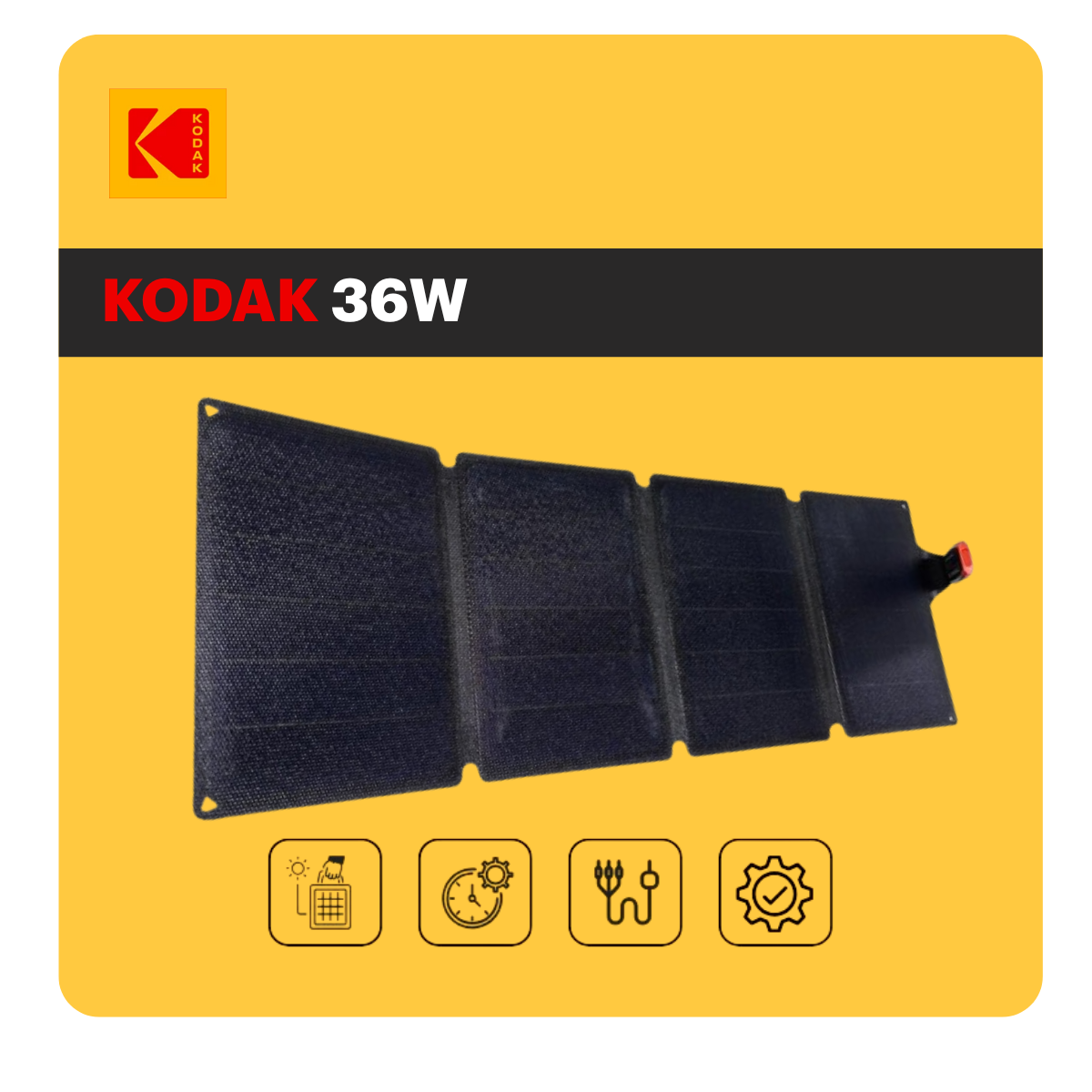 Panneau solaire portable KODAK 36 W pliable – énergie solaire pour recharge mobile